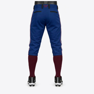 Custom Elite Baseball <b>Knicker</b> Pants <b>Men</b> Blue With Red White Stripes SB Logo High Waist Breathable Sporty Fit - Product Image 2