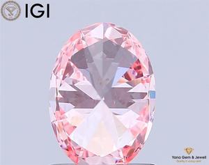 Diamant de laboratoire CVD de couleur rose vif fantaisie, clarté VS1, forme ovale, 1,00 CARAT, certifié IGI, pour une bague chef-d'œuvre signature - Product Image 4