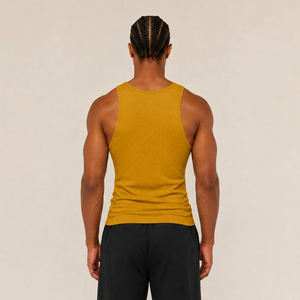 <b>Men's</b> <b>White</b> Sleeveless Tank Top O-Neck Solid Knitted Breathable Casual Fitness Wear - Product Image 3