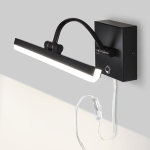 Lampes LED réglables pour tableaux muraux, commande tactile, lampe miroir noire, design moderne pour salle de bain, corps en métal, applique murale - Product Image 2