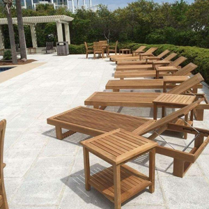 Chaise longue Westminster Teak Horizon avec table d'appoint assortie, en teck, pour plantation ou bord de piscine - Product Image 3
