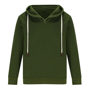 Premium Quality Fashionable Men's Casual Half Zip Hoodie Best Price Breathable Material Solid Color Half Zip Hoodies - Product Image 1