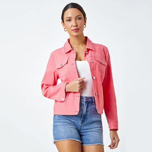 Vestes décontractées pour femmes, coupe ajustée, col rabattu, en jean, personnalisables, vente en gros - Product Image 6