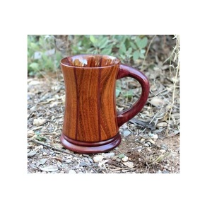 Taza de Café de Madera Maciza Hecha a Mano, Taza de Madera Rústica con Acabado Natural, Ecológica, para Beber Té, Cerveza, Jugo, Cocina, Comedor - Product Image 1