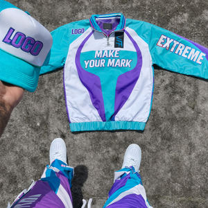 Conjunto Deportivo de Nylon para Hombre 2026 con Logotipo Personalizado, Chaqueta Cortavientos de Poliéster de 2 Piezas y Pantalones, Traje Ligero para Correr y Trotar - Product Image 1