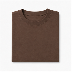 T-shirt à manches courtes surdimensionné pour homme en coton biologique marron chocolat personnalisé MTS-OVR-0027 - Product Image 5