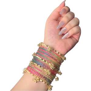 กำไลข้อมือคุณภาพสูง ดีไซน์ยอดเยี่ยม ปี 2026 สีทองแบบแคชเมียร์ ประดับเพชรระยิบระยับ สำหรับงานแต่งงานและงานปาร์ตี้ พรีเมียมสไตล์ปัญจาบ - Product Image 1