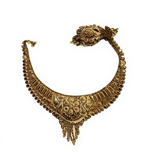 Collar de Oro Sólido de 22K para Novia, Diseño Tradicional Indio de Filigrana, Hecho a Mano, Regalo de Boda, Joyería para Mujer - Product Image 1