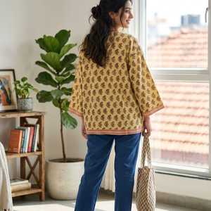 Robe Kimono en Coton Imprimé Floral pour Femme, Coupe Ample, Ouverte sur le Devant, Tenue Décontractée d'Été, Cache-Maillot Bohème - Product Image 4