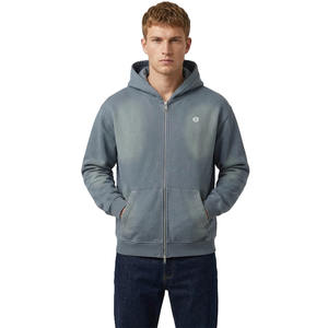 Sudadera con capucha para hombre con cremallera, de algodón y forro polar, estilo oversize, efecto vintage, ropa urbana, proveedor de prendas de vestir para producción a granel - Product Image 1