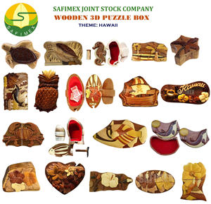กล่องปริศนาไม้ 3 มิติ งานแฮนด์เมด สำหรับของที่ระลึก สไตล์วินเทจ งานฝีมือไม้แบบอินทาร์เซีย ราคาถูก ขายส่ง ส่งออกจากโรงงานในเวียดนาม - Product Image 2
