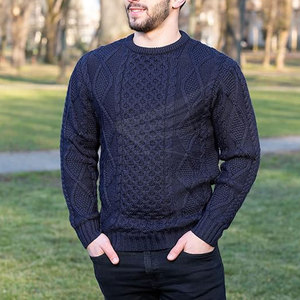 Prix de gros – Pull tricoté d'hiver pour homme, respirant, avec logo frontal, design élégant, style tendance - Product Image 6
