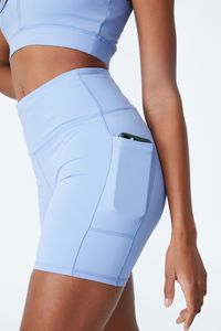 Conjunto Deportivo de Punto para Mujer, Top Corto de Manga Corta, Pantalones Cortos por Encima de la Rodilla, Color Sólido, Transpirable, para Gimnasio, Yoga - Product Image 4