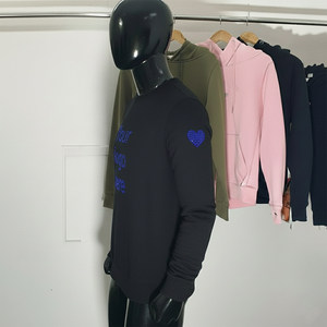 เสื้อสเวตเชิ้ตผู้ชายสีดำแบบใหม่ปี 2026 ผ้าฝ้าย 100% คอวีแบบซิปครึ่งตัว ทรงโอเวอร์ไซส์ ระบายอากาศได้ดี น้ำหนัก 350 กรัม สวมใส่สบายๆ สำหรับฤดูหนาว - Product Image 5