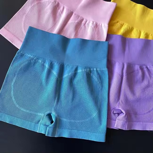 Ribbed Yoga <b>Set</b> 2 Piece High Waist Crop Top & Shorts Solid Color Strap Breathable Sport Wear for Women Yoga <b>Set</b> - Product Image 5