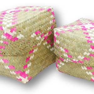 Top Rated Durable Square Woven Palm Leaf Box Lightweight Small Sundries Organizer Decorative Jewelry Case - Product Image 6