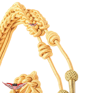 Aiguillette Dorada, Cordón de Hombro Aiguillette Trenzado con Punta Metálica Dorada - Product Image 2