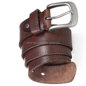 Cinturón informal de cuero marrón de alta calidad para hombre Cinturones de cuero de vaca de grano completo con estilo para hombres - Product Image 5