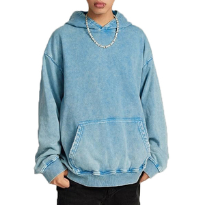 Sweat-shirt à capuche ample pour homme, couleur unie, tricoté, décontracté, pour l'automne, coupe classique, manches longues, non doublé - Product Image 6