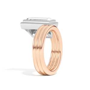 Anillos Espiral de Diamantes Cultivados en Laboratorio de 2 Quilates, Corte Baguette, Modernos, Triple Platino, Doble Bisel, Anillos de Declaración, Venta al por Mayor, Oro Sólido de 14k - Product Image 4