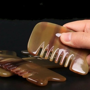 Herramienta de Masaje Gua Sha de Cuerno de Búfalo, Masajeador Facial para el Cabello, Cuello y Cuero Cabelludo - Product Image 1