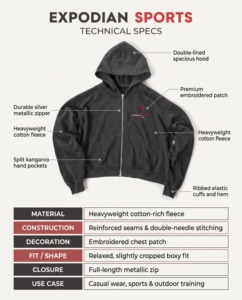 <b>Y2K</b> Gothic Zip Up Hoodie Detachable Hood Trim Graphic Print Oversized Unisex <b>Streetwear</b> Custom Wholesale Low MOQ - Product Image 6