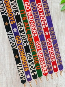 Direct Factory Supply GO BULLDOGS Beaded <b>Bag</b> Straps for Every Occasion or Every <b>Bag</b> Lover Available Price from India - Product Image 5