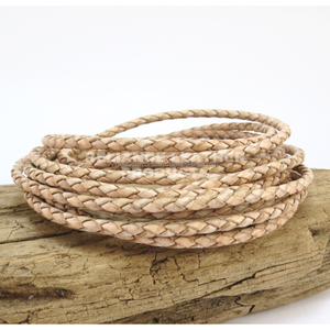 3mm Antique Natural Bolo <b>Braided</b> Leather <b>Cord</b> Handmade Leather Rope for Bracelets and Keychains - Product Image 6