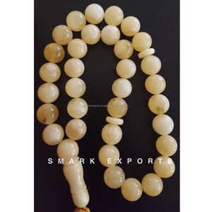ลูกประคำเรซิ่นสีงาช้างทรงกลมสำหรับสวดมนต์อิสลาม ซับฮา มิสบาฮะ สำหรับการนับซิกร ทำสมาธิ บูชาของชาวมุสลิม ผลิตโดย SmarkExports - Product Image 1
