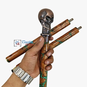 แทนิชก้า เอ็กซ์พอร์ตส์ ไม้เท้าเดินทำมือสไตล์วิคตอเรียนสุดหรูหรา  ตกแต่งด้วยอะลูมิเนียมและทองแดงโบราณ พร้อมหัวจับทองเหลือง - Product Image 2