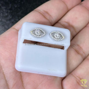 Pendientes de tuerca de plata 925 de lujo para mujer, pendientes de cristal protectores con aspecto de diamante cultivado en laboratorio, perfectos para uso diario - Product Image 3
