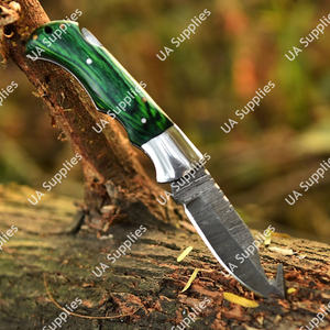 Couteau pliant personnalisé OEM en acier Damas, lame en acier faite à la main, manche en bois, pour le camping en plein air, la survie, la chasse, la pêche - Product Image 3
