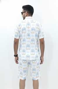 Conjunto de Verano para Hombre en Poliéster, Camisa de Manga Corta y Pantalones Cortos, Estilo Casual - Product Image 3