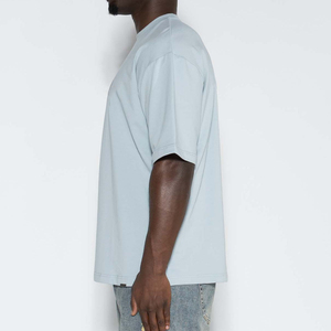 T-shirt vierge 100 % coton léger en gros, personnalisable pour homme, coupe oversize, col rond, en tissu jersey de coton - Product Image 6
