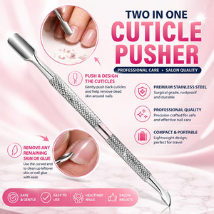 Empujador de Cutículas de Acero Inoxidable Premium, Herramienta Reutilizable para Preparación de Uñas y Eliminación de Cutículas - Product Image 5