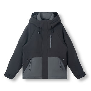 Manteaux en duvet pour hommes, confortables, chauds, décontractés, rembourrés, imperméables, pour le printemps, veste décontractée pour l'extérieur avec fermeture éclair et motif uni - Product Image 2