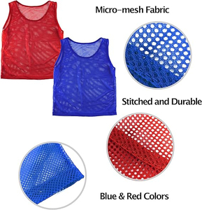 Custom Wholesale Sports Scrimmage Vests <b>Pack</b> Red Blue Team Training Mesh Bibs Pinnies - Product Image 4