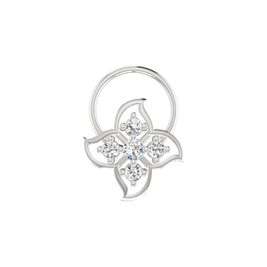 AJRETAIL 0.09 Carat Natural Diamond Flower Ethnic 14K <b>Gold</b> <b>Nose</b> Ring for Women with HI Color and VS-SI Clarity - Product Image 3
