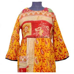 Vestido largo maxi de diseño nuevo y calidad estándar con estampado serigrafiado para mujer, a la moda, al mejor precio para exportación desde India. - Product Image 3