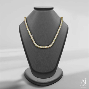 10k Gold Plated Moissanite Tennis Necklace Round Brilliant Cut <b>Box</b> <b>Chain</b> Hip Hop Jewelry for Wedding Party - Product Image 3