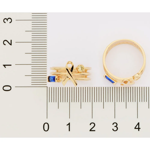 Anillo de Lazo Chapado en Oro Real de 18K para Mujer con Circonita Cúbica, Joyería Clásica de Compromiso - Product Image 3