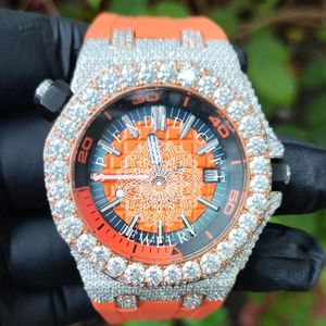Reloj de Diamantes de Lujo, un Regalo Espléndido, con Correa de Plata y Moissanita, Esfera de Cristal de Zafiro, Movimiento de Cuarzo ETA, Caja de 28 mm, Día/ Fecha - Product Image 4
