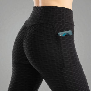 Leggings de yoga et de sport pour femmes, taille haute, coupe ajustée, en coton/bambou, respirants, sans coutures, imprimé léopard, avec poches, pour la gym et la course à pied, grandes tailles - Product Image 5