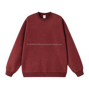 Peso pesado 400 + GSM algodón hombres ácido lavado sudadera logotipo personalizado diseño superior OEM servicios cuello redondo para invierno Vintage sudadera - Product Image 3