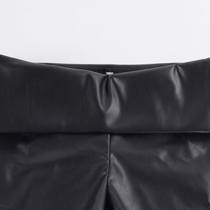 Sexy Style Low Waist <b>Tight</b> Hip-wrapped Pu Leather <b>Shorts</b> Spice Girls Nightclub Party Super <b>Short</b> Solid Color Elastic Waist - Product Image 6