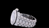 Montre mécanique de luxe pour homme NYC Diamond Empire, boîtier irrégulier, chronographe analogique 41 mm, bracelet en acier inoxydable, pierres précieuses