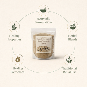 Poudre de curcuma noir ayurvédique traditionnelle, fabriquée à partir de Kali Haldi naturel, pour le soutien de la bien-être, les remèdes à base de plantes et la santé quotidienne - Product Image 4