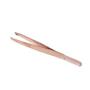 2026 High Quality Rose Gold Pointed Stainless Steel Comb Eyebrow Tweezers Anti-static Lightweight Reusable Fashion Free Samples - Product Image 2