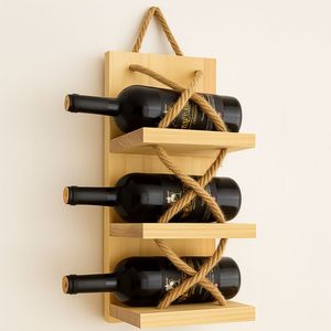 Porte-bouteilles en bois traditionnel pour la maison, la cuisine, la salle à manger, rangement et présentation de bouteilles de vin - Product Image 5