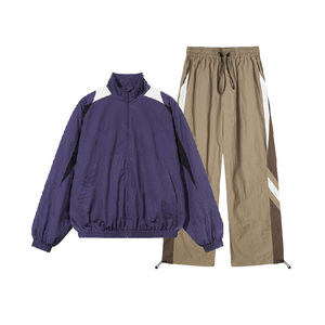 Survêtement coupe-vent vintage personnalisé 2026, 2 pièces, avec fermeture éclair, patchwork, imprimé, en nylon, veste courte pour l'hiver, par sublimation - Product Image 3